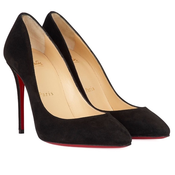 Christian Louboutin Eloise 100mm black suede heels RETAIL 895 - Picture 1 of 10